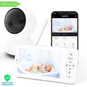Babyfoon - Premium 4S - Met Full HD Camera - Inclusief App - WiFi - Geluidsdetectie - Temperatuur en Luchtvochtigheid Sensor