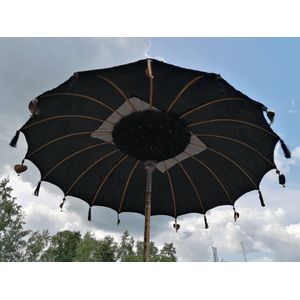 Balivie - Parasol - Balinese Regenbestendig Tweedelige Parasol - Handgemaakt - Diameter 170 cm - Zwart