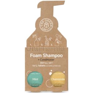 The Green Lab Co. Navul Set Schuimende Shampoo Tabletten - Munt & Kamille