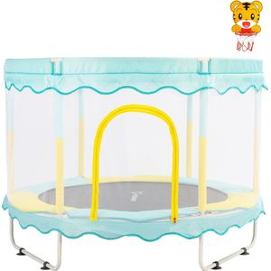 FOXSPORT Trampoline - Trampoline voor Kinderen - met net - indoor trampoline 150 cm- Speelgoed voor Jongens en Meisjes - Blauw