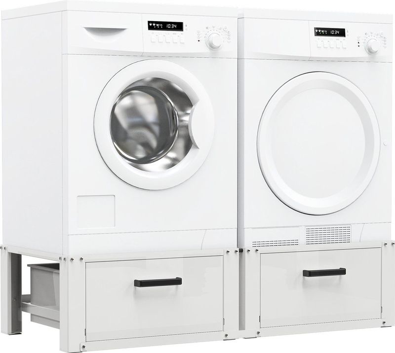 Bodo - Wasmachineverhoger - Wit - Ergonomisch - Met Opberglade