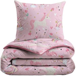 Zelesta Kiddybed Dekbed zonder overtrek - Kinder dekbed zonder overtrek - Wasbaar dekbed - Hypoallergeen dekbed - Kinderdekbedovertrek (Rainbow Unicorn)
