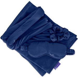 Zelesta - Sleeping Beauty Set - Satijnen Slaapset - Bliss Blue - Geschenkset voor Vrouwen - Kussensloop en Slaapmasker