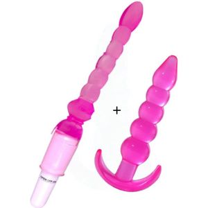 Erodit ® Jelly anal set roze, buttplug set- anaal speeltje- anaal dildo- anaal plug- anale speeltjes- anal plug voor mannen, vrouwen en koppels- sex toys - erotische spelletjes, anale seksspeeltjes- voor vrouwen, mannen en koppels