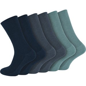 Calzera - Diabetes Sokken - Grijs/Antraciet/Donker Blauw - Wijde Boord - Non Elastische Top - Naadloos - Unisex