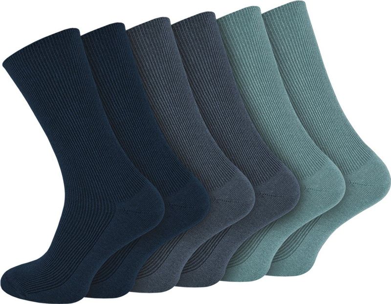 Calzera - Diabetes Sokken - Grijs/Antraciet/Donker Blauw - Wijde Boord - Non Elastische Top - Naadloos - Unisex