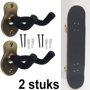 meurbeugel skateboard set van 2 stuks ophanghaak bevestiging Skateboard rek muurbevestiging ophangsysteem skateboard Houder longboard opberghaak accessoires messing