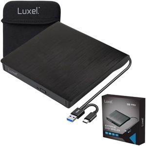Luxel - Externe DVD en CD speler voor Laptop - Draagbare DVD CD Brander - 99Pro - Zwart