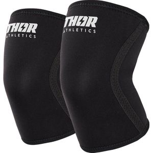Thor Athletics Knee Sleeves - Kniebrace - Knee Sleeves Powerlifting - 7mm - Zwart - Maat (L)