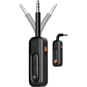 FlyAir Pro 1.0 - BT 5.2 Bluetooth Audio Transmitter / Receiver - Geschikt voor 2x verbinden Airpods, Koptelefoons, In-ear Oordopjes - 3.5mm jack AUX - 20 uur batterij - Speaker - Bluetooth Zender - Bluetooth ontvanger - Vakantie - Reizen - Vliegtuig