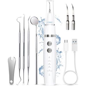 V-Goods Premium Sonische Tandsteen Verwijderaar - 5 Standen - Incl. Tandarts Set - 3 Opzetstukken
