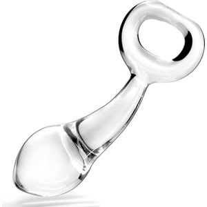 Glazen buttplug - Glass anal plug - Glazen buttplug met ring - Glazen anaal plug - Glazen dildo - Anaal dildo - Glass dildo - Prostaat stimulatie - Transparant - incl. opbergdoos