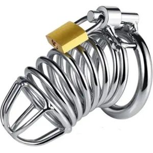 Kuisheidsgordel - Metaal - Peniskooi - Cock Cage - Chastity Cage - Kuisheidskooi - Met slotje en sleutels - 45 mm - Medium - BDSM - Slave Submission - Sex Toys - Seksspeeltjes voor koppels