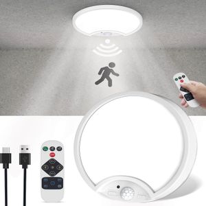 Oplaadbare plafondlamp met bewegingssensor op batterijen -draadloze kastverlichting - afstandsbediening - lamp op batterijen