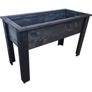Kweektafel van zwart gebeitst douglas hout / moestuinbak / kweekbak op poten