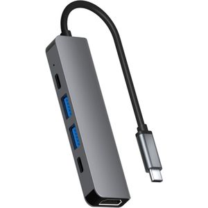 Rolio USB C Hub - 1x HDMI 4K - 2x USB-C - 2x USB-A - USB Splitter - Geschikt voor Apple Macbook Pro / Air, Windows - Universeel