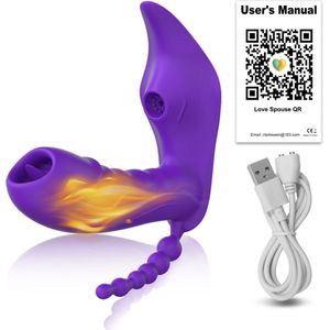 Vibrator met afstandsbediening - Vibrator voor koppels - clitoris stimulator - luchtdruk vibrator - Paars - seksspeeltjes - sextoys voor vrouwen - Vibrator met app - realistisch - Clitoris en G-spot stimulator – erotiek