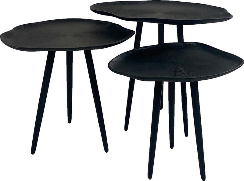 Oist Design Giulia set of 3 Coffee Tables - Aluminium Black x 39 x 45 cm