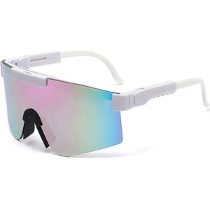 LOUD AND CLEAR® - Sport Zonnebril - Fietsbril - Wit - Roze - Trendy - Festival