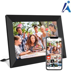 Pro Digitale fotolijst met WiFi en Frameo App – Fotokader - 10.1 inch – HD+ -IPS Display – Zwart - Touchscreen - Digitale fotolijstje - Digitale Fotolijsten - Digitale fotokader - Fotolijst collage - Fotoalbum