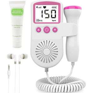 Vulpes Goods® BabyCare - Doppler Baby PRO - Baby Hartje Monitor - Fetal Doppler - Hartslag Baby Doppler - Echo Apparaat -Zwangerschapscadeau - Roze -
