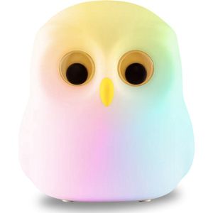 Vulpes Goods® Nachtlampje Kinderen - 8 LED Kleuren & Wit – Nachtlampje Babykamer – Uil – USB-Oplaadbaar – Dimmer – Timer – Draadloos - Kindvriendelijk