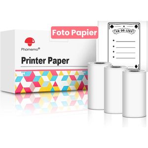 Phomemo® Foto Papier - Papier voor Mini Fotoprinter - 3 Rollen - Fotopapier voor Pocket Printer - Wit