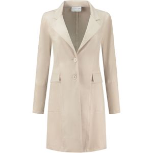 Helena Hart - 7526 Joe Suedine Greige - Lange Blazer - Beige