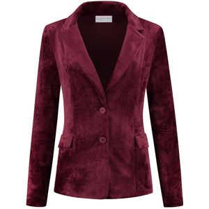 Helena Hart - Velours Midi Blazer - Wijnrood - Dames