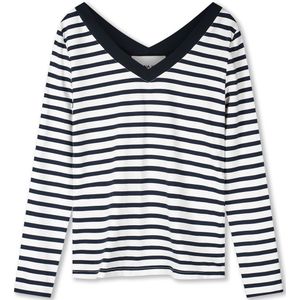 Helena Hart - 7650 - Top V-Neck Stripe - Blauw