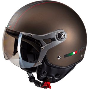 BEON Design-B Scooterhelm - Mat Brons - M - Jethelm met Vizier - Motorhelm - Geschikt voor Vespa, Scooter, Brommer, Motor en Snorfiets