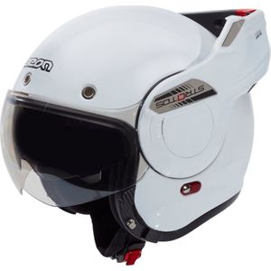 BEON B707 Stratos Motorhelm - S - Systeemhelm met Zonnevizier - 180º Verstelbare integraalhelm - Jethelm - Wit