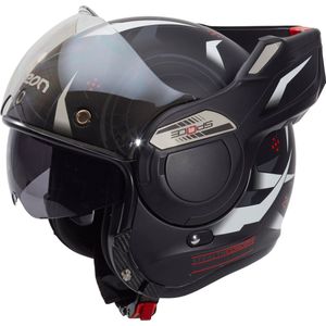 BEON B707 Stratos Motorhelm - M - Systeemhelm met Zonnevizier - 180º Verstelbare integraalhelm - Jethelm - Stealth