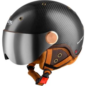 SQIWI Superleggera Carbon - Skihelm Met Vizier - Ski helm Dames - Skihelm heren - L/XL - Materiaal: Echt Koolstofvezel - Skihelmen