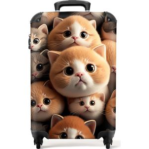 NoBoringSuitcases.com® Luggage Handbagage Koffers & Trolleys Katten - Design - Kitten - Dieren - Kinderen - 55x35x25cm