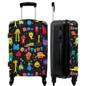 NoBoringSuitcases.com® Koffers Trolley Kinderkoffer Travel Suitcase Large Monster - Cartoons - Kinderen - Ruimte - 67x43x25cm
