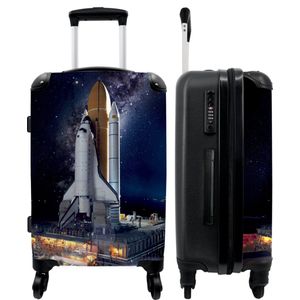 NoBoringSuitcases.com® - Kindertrolley ruimte raket jongens - Reiskoffer kinderen - 20 kg bagage