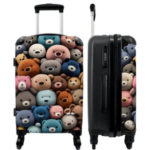 NoBoringSuitcases.com - Grote reiskoffer Beer met 4 wielen - Kinderkoffer op wieltjes - Ruimbagage koffer groot 20 kg - Rolkoffer 60 liter beren - Suitcase large - Kindervalies jongens en meisjes