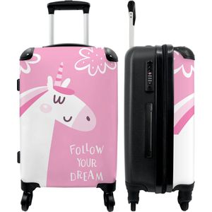 NoBoringSuitcases.com® - Kindertrolley meisjes - Eenhoorn koffer - 20 kg bagage