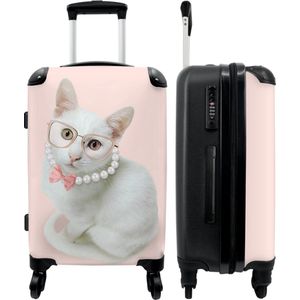 NoBoringSuitcases.com - Grote koffer - Kinderkoffer roze meisjes - Reiskoffer met 4 wielen - Trolley op wieltjes 72 liter - Bagage rolkoffer groot kinderen - Ruimbagage large valies 20kg - Suitcase medium - Hardcase lichtgewicht - Luggage middelmaat