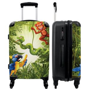 NoBoringSuitcases.com® - Kinderkoffer reiskoffer jungle - Trolley koffer kind - 20 kg bagage