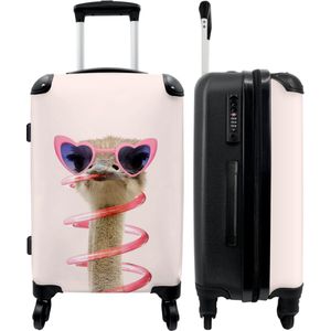 NoBoringSuitcases.com® - Kindertrolley meisjes struisvogel - Koffer kinderen - 20 kg bagage