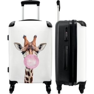 NoBoringSuitcases.com® - Kinderkoffer meisje giraf - Trolley koffer kind - 20 kg bagage