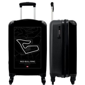 NoBoringSuitcases.com - F1 koffer mannen zwart - 55x40x20 cm en 55x35x25 cm - Cadeau voor man origineel - Vliegtuigkoffer travelcase - Zwarte trolley handbagage - Valiezen met wieltjes volwassenen - Reiskoffer op wielen - Rolkoffer lichtgewicht