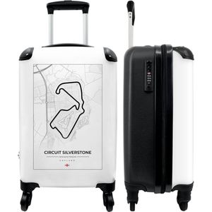 NoBoringSuitcases.com - Witte Formule 1 koffer man - Past binnen 55x40x20 cm / 55x35x25 cm - Reistassen voor mannen - F1 trolley handbagage weekendtas - Valiezen met wieltjes volwassenen wit - Reiskoffer op wielen - Rolkoffer reistrolley lichtgewicht