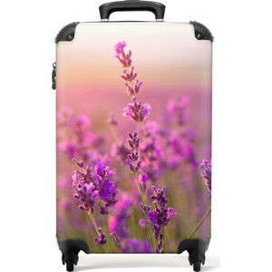 NoBoringSuitcases.com® - Paarse handbagage koffer - Paars - 55x35x25