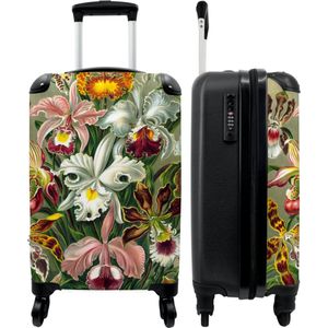 NoBoringSuitcases.com - Koffer bloemen - 55x40x20 cm en 55x35x25 cm - Reizen accesoires - Trolley handbagage - Vakantie-artikelen - Koffertas - Valiezen met wieltjes volwassenen - Travelgift - Harde reiskoffer op wielen - Rolkoffer lichtgewicht