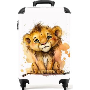 NoBoringSuitcases.com® - Koffer leeuw - Oranje handbagage - 55x35x25