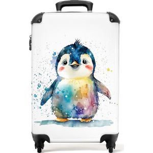 NoBoringSuitcases.com® - Koffer pinguïn - Kinder trolley kind - Kinderkoffer - 55x35x25