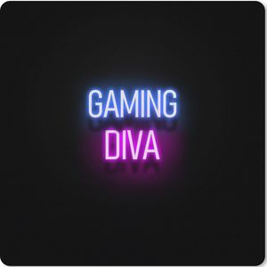 Muismat XXL - Bureau onderlegger - Bureau mat - Gaming - Quotes - Neon - Gaming diva - Vrouwen - 50x50 cm - XXL muismat